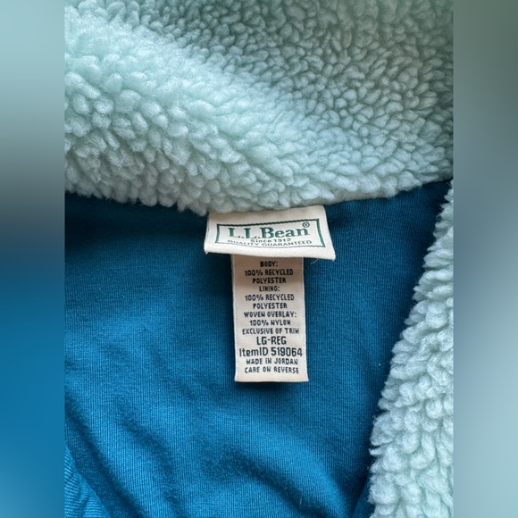 Llbean L.L. BEAN Sherpa pullover women’s large blue - Picture 5 of 9